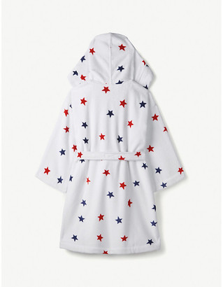 The Little White Company Star-print cotton bathrobe