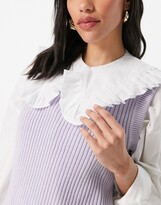 Thumbnail for your product : ASOS DESIGN collar with frill edge detail in white