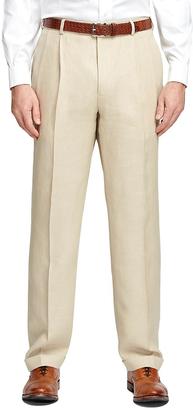 Brooks Brothers Madison Fit Pleat-Front Linen Dress Trousers