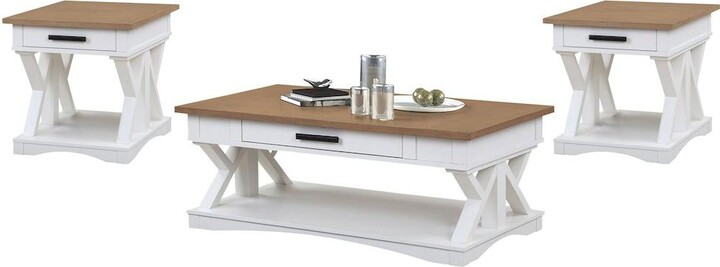 Parker House Furniture Americana Modern - Cotton Cocktail Table with 2 End Tables