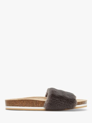 mint velvet off white faux fur slippers