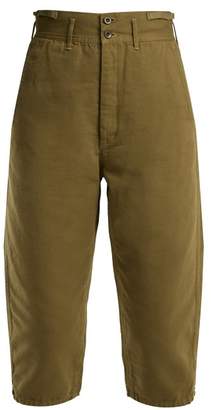 Chimala High Rise Cotton Cropped Trousers - Womens - Khaki