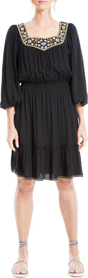 Max Studio Embroidered Short Dress