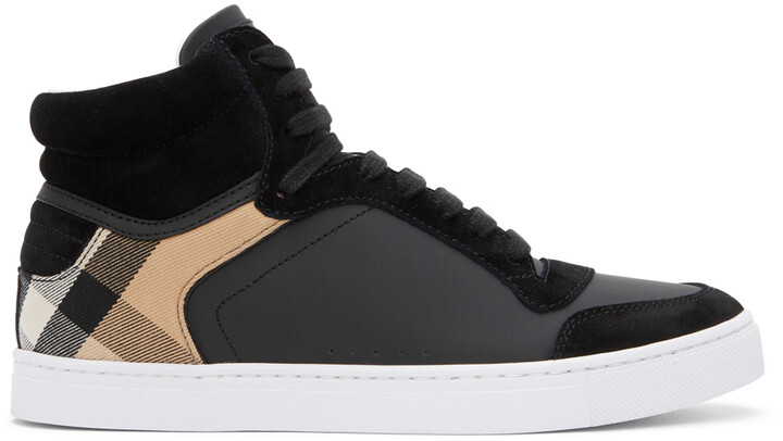 Burberry Black House Check Reeth High-Top Sneakers - ShopStyle