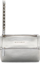 Thumbnail for your product : Givenchy Silver Sugar Leather Pandora Wristlet Clutch