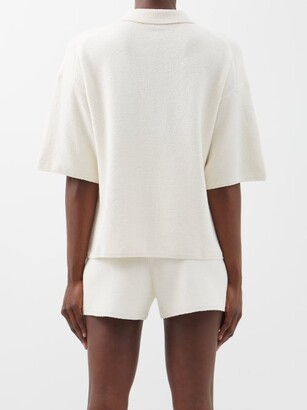 Joseph Cropped Towelling Polo Top - Ivory