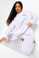 Thumbnail for your product : boohoo Petite Ofcl Studio Print Sweater Tracksuit