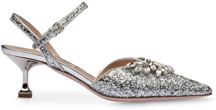 Silver Glitter Kitten Heels / So far, these are the lowest kitten heels