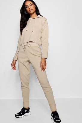 boohoo Boutique Heavy Knitted Crop Lounge Set