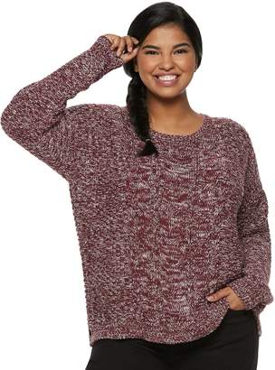 So Juniors' Plus Size SO Cable-Knit Sweater