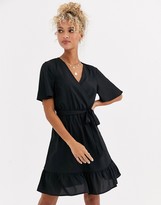 plain black wrap dress