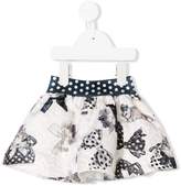 Thumbnail for your product : MonnaLisa polka dot bow print skirt