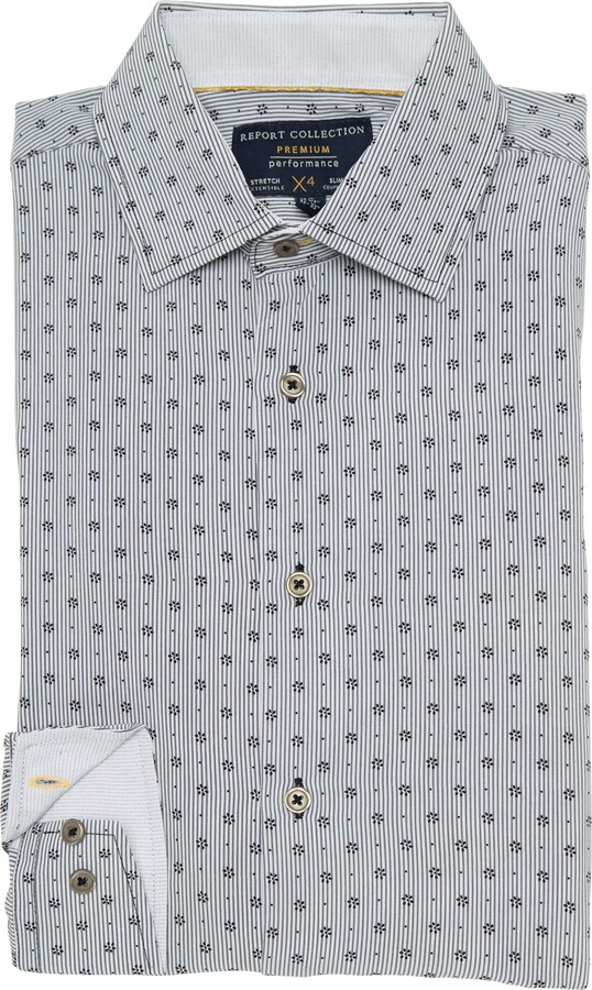 CLAB NYC Stripe Performance 4Way Stretch Slim Fit Dress Shirt ShopStyle