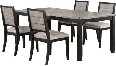 Hokku Designs Centera Grey And Black Dining Table Set