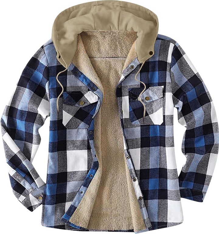 mens checked fleece jackets