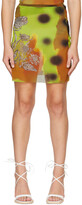 Thumbnail for your product : Paula Canovas Del Vas Brown & Green Graphic Mesh Skirt