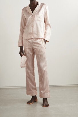 Calvin Klein Underwear Striped Satin Pajama Set - Blush - ShopStyle Pyjamas