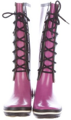 Sonia Rykiel Lace-Up Rain Boots