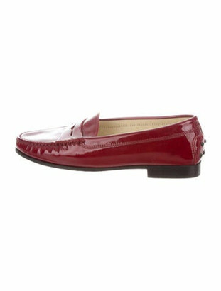 red patent loafers womens