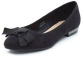 Thumbnail for your product : New Look Teens Black Velvet Bow Front Ballet Pumps