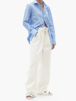 Thumbnail for your product : HommeGirls Logo-embroidered Cotton-twill Shirt - Blue Stripe
