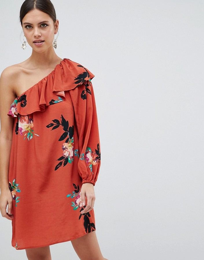 french connection red floral dress