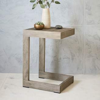 west elm Portside Outdoor C-Shaped Side Table - Weathered Gray
