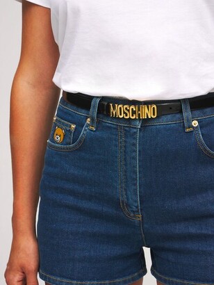 Moschino 2cm Logo Leather Belt