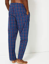 Thumbnail for your product : M&S CollectionMarks and Spencer 2 Pack Pure Cotton Checked Long Pyjama Bottoms