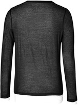 Thumbnail for your product : Majestic Cotton Double Layer Round Neck T-Shirt in Black