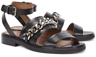 Givenchy Black leather chain sandals