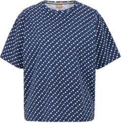 HUGO BOSS Organic-cotton regular-fit T-shirt with seasonal print