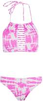 Thumbnail for your product : boohoo Ladder Front Tie Dye Cropped Bikini