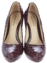 Thumbnail for your product : Alexandre Birman Python Embellished Pumps