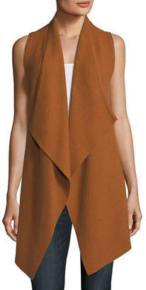 Neiman Marcus Variegated Ribbed Cashmere Vest