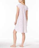 Thumbnail for your product : Miss Elaine Floral-Print Picot-Trim Nightgown
