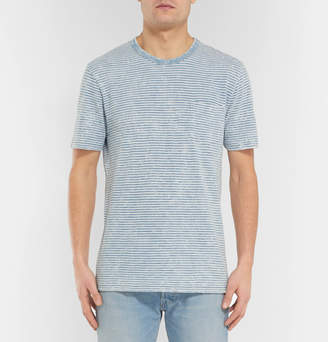 Faherty Striped Slub Cotton-Jersey T-Shirt - Men - Blue
