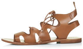Topshop Womens FIG Lace-Up Sandals - Tan