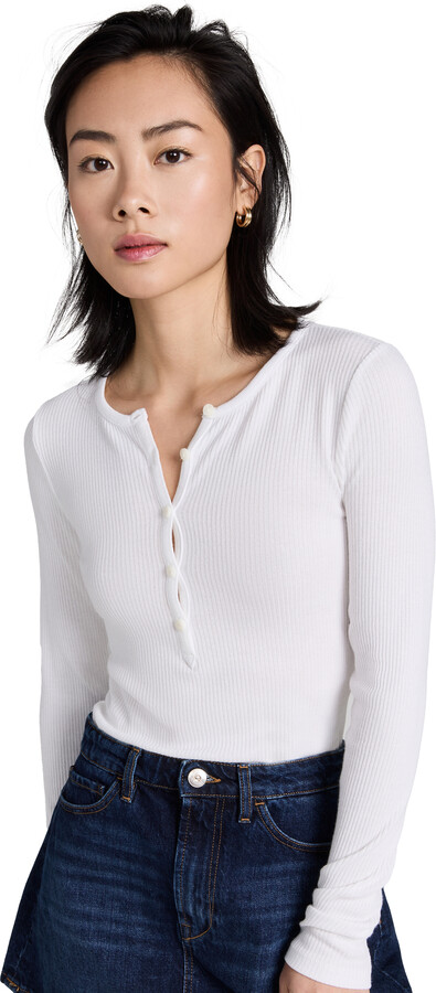 Rag & Bone The Rib Knit Henley Top