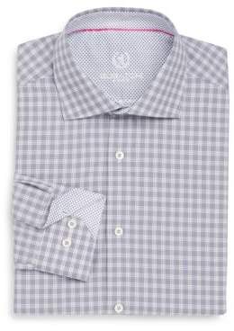 Bugatchi Shaped-Fit Plaid Check Cotton Dress Shirt