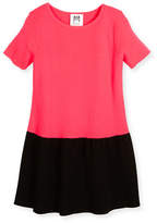 Thumbnail for your product : Milly Minis Short-Sleeve Ponte Fit-and-Flare Two-Tone Dress, Size 8-14