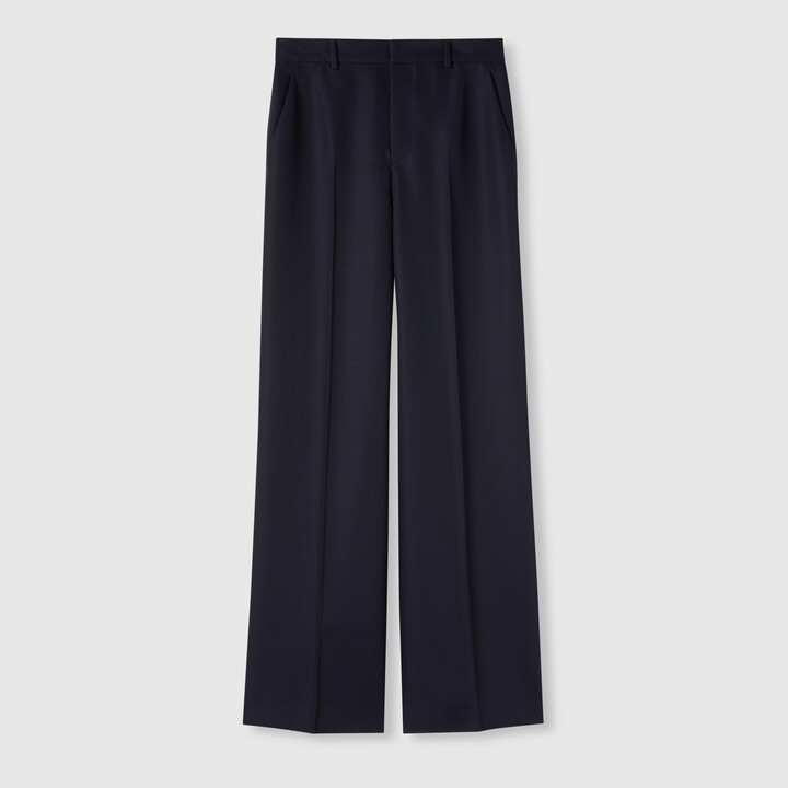 Wool pants with logo