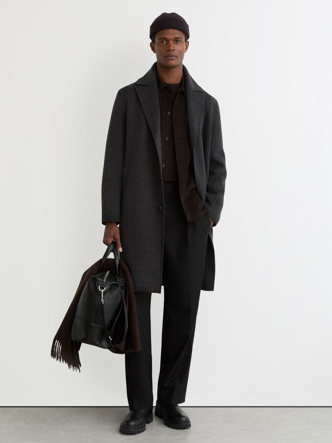 Reiss Wool-blend Single-breasted Overcoat