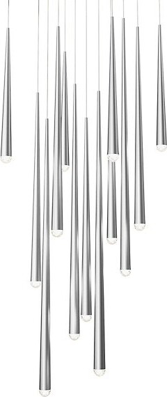 Modern Forms Cascade Square Multi-Light LED Pendant Light in Brass, Size: 13 light