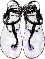 Thumbnail for your product : McQ Black Vinyl T-Strap Sandals