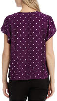 Thumbnail for your product : Miss Shop Flutter Sleeve Tie Neck Top - Spot