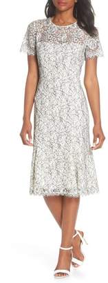 Eliza J Two-Tone Lace A-Line Dress (Regular & Petite)