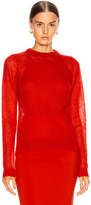 Thumbnail for your product : Rick Owens Biker Round Neck Sweater in Cardinal Red | FWRD