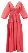 Thumbnail for your product : BERNADETTE Marlow Puff-sleeve Taffeta Gown - Red
