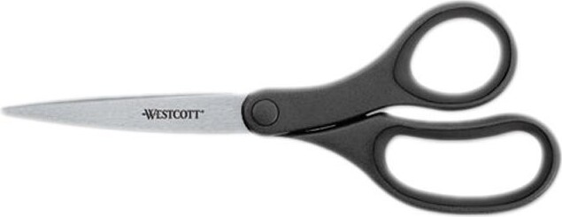 Acme United Westcott KleenEarth Basic Plastic Handle Scissors 8' Long Pointed Black 15583